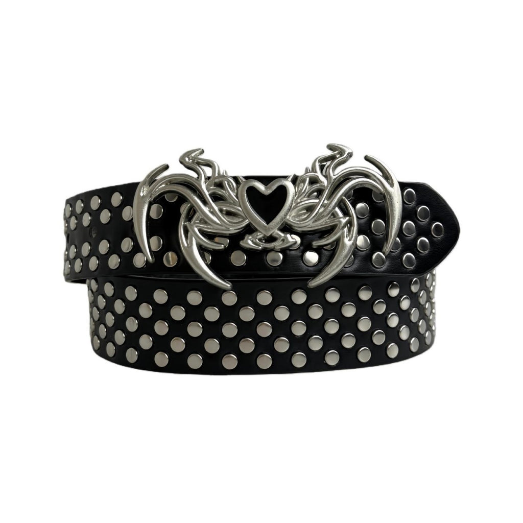 Y2K Gothic Punk Black Belt Love