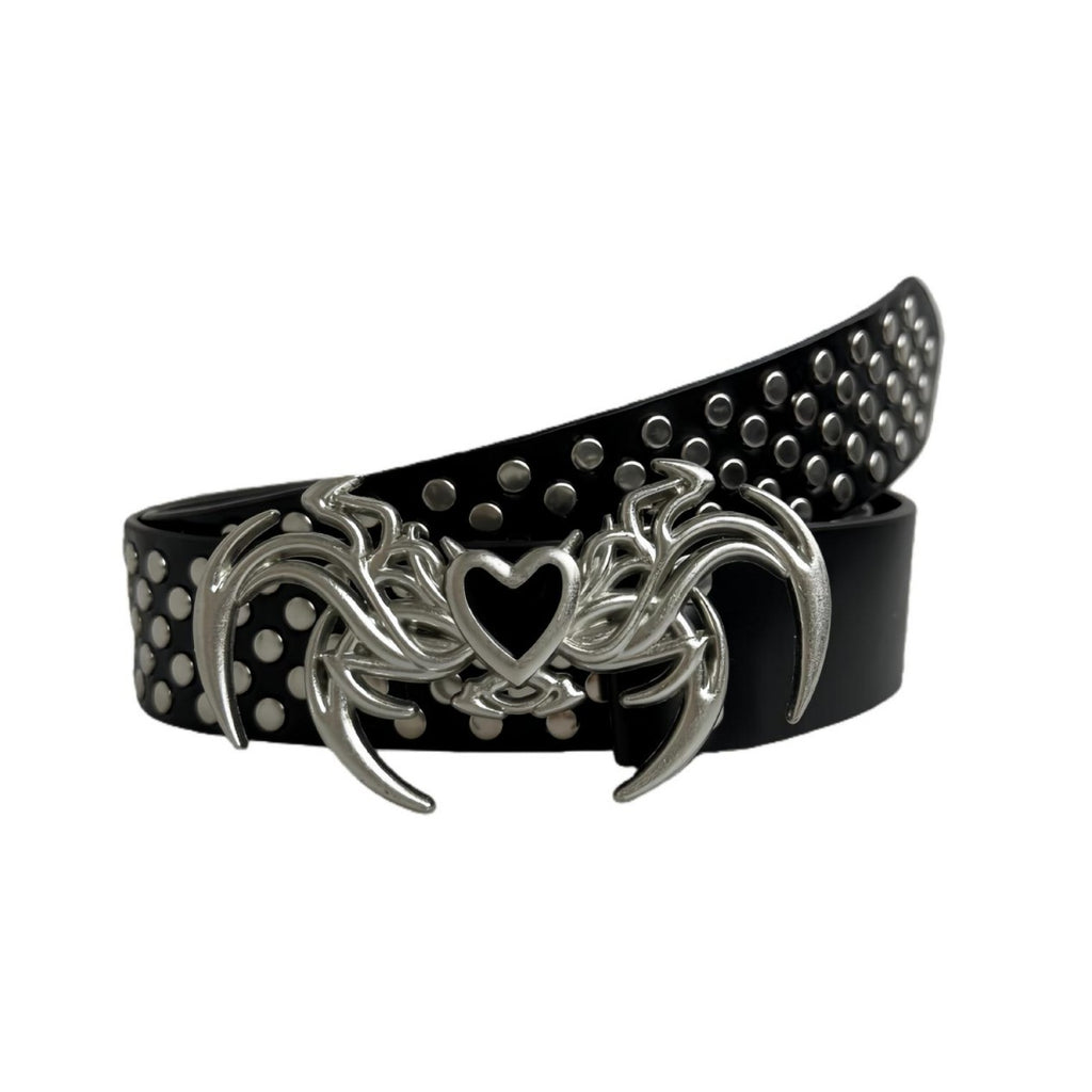 Y2K Gothic Punk Black Belt Love