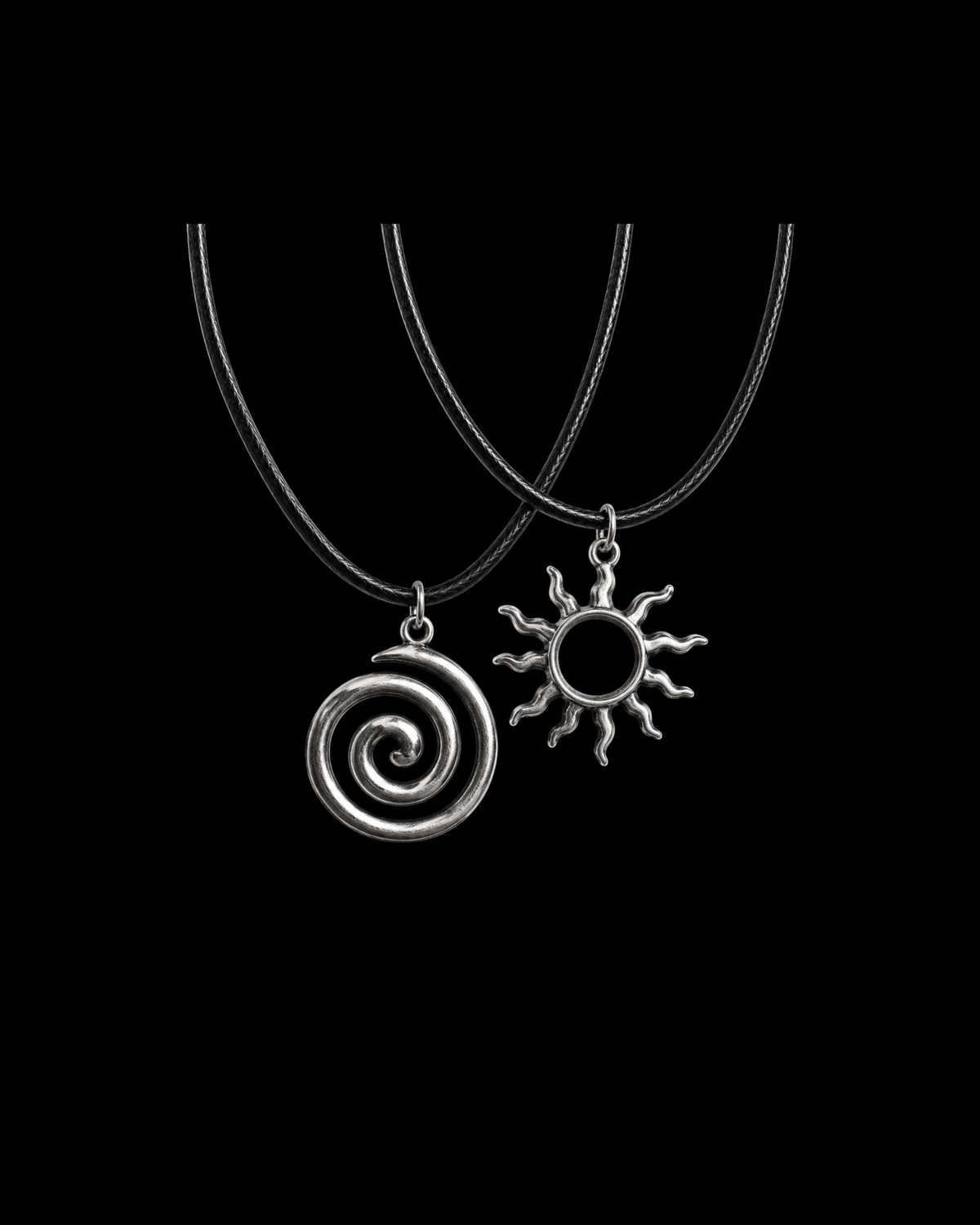 Sun Spiral Necklace Both