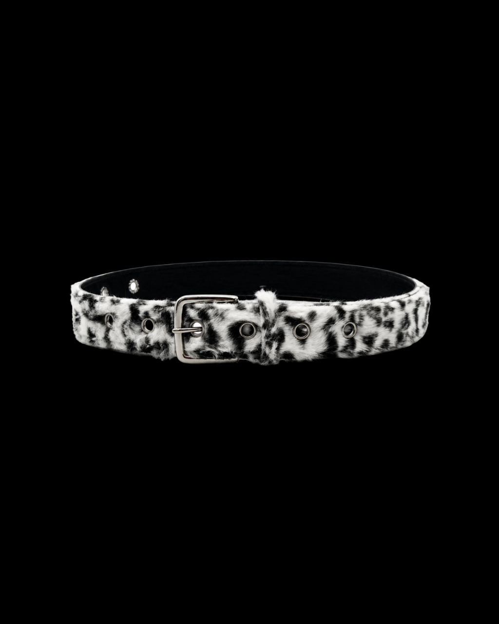 Faux Leopard Belt White