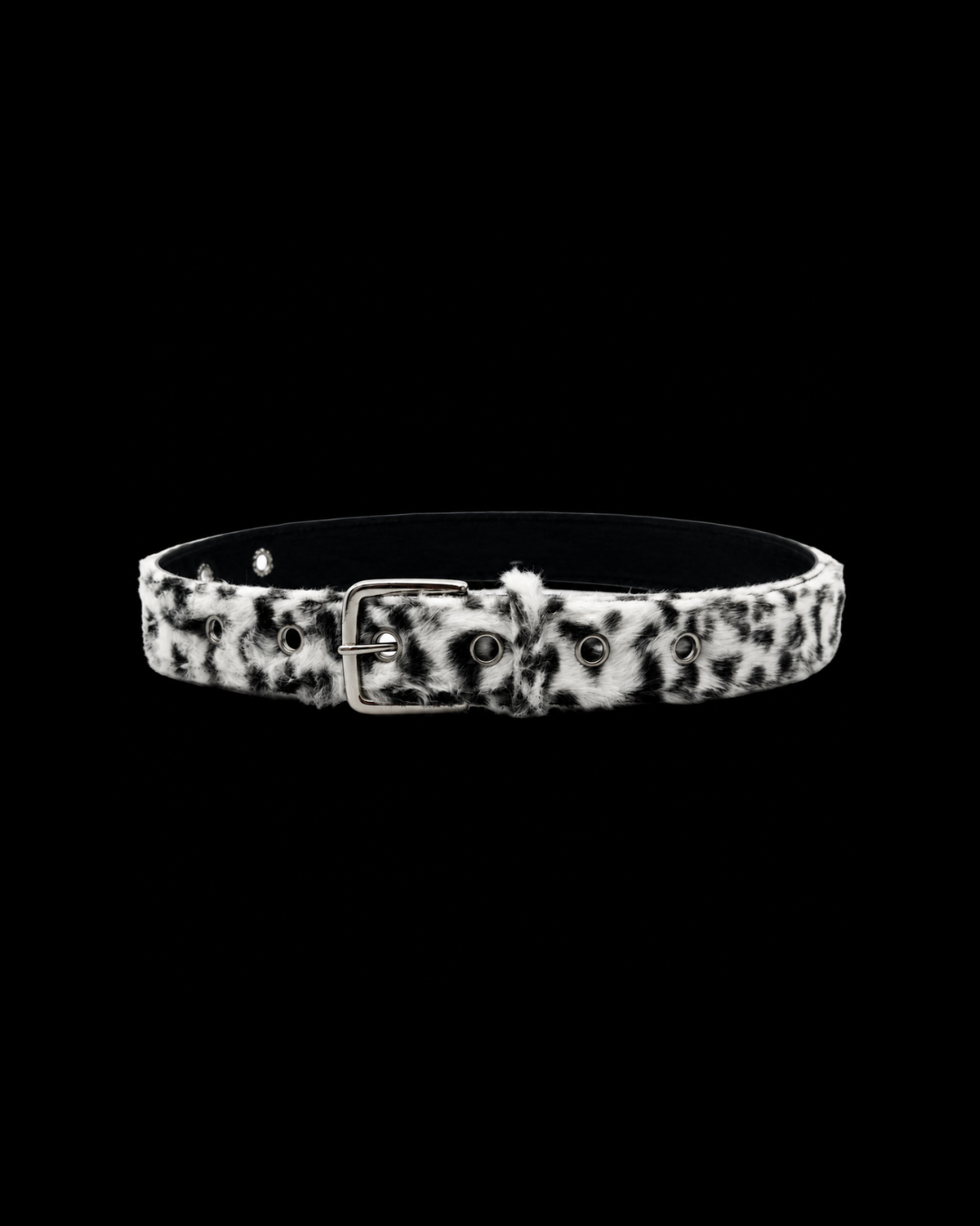 Faux Leopard Belt White