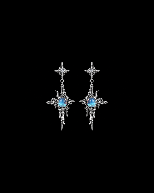 Celestial Orb Cross Earrings