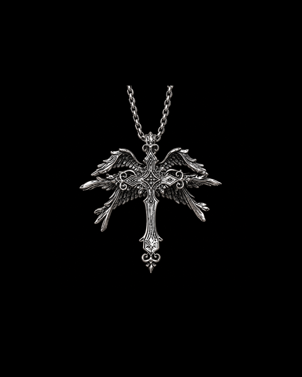 Fallen Angel Cross Necklace
