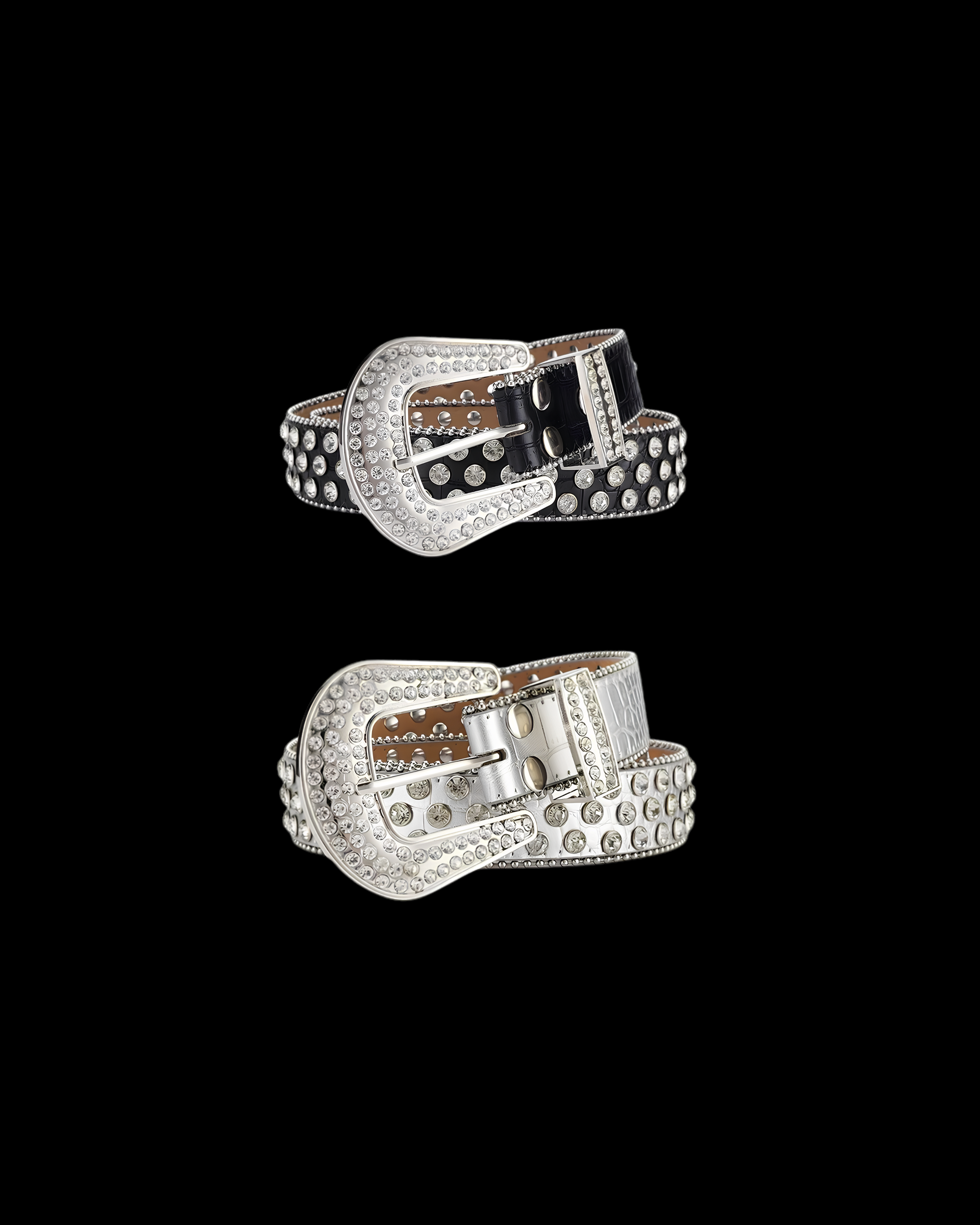 Y2K Punk Rhinestone Leather Belt