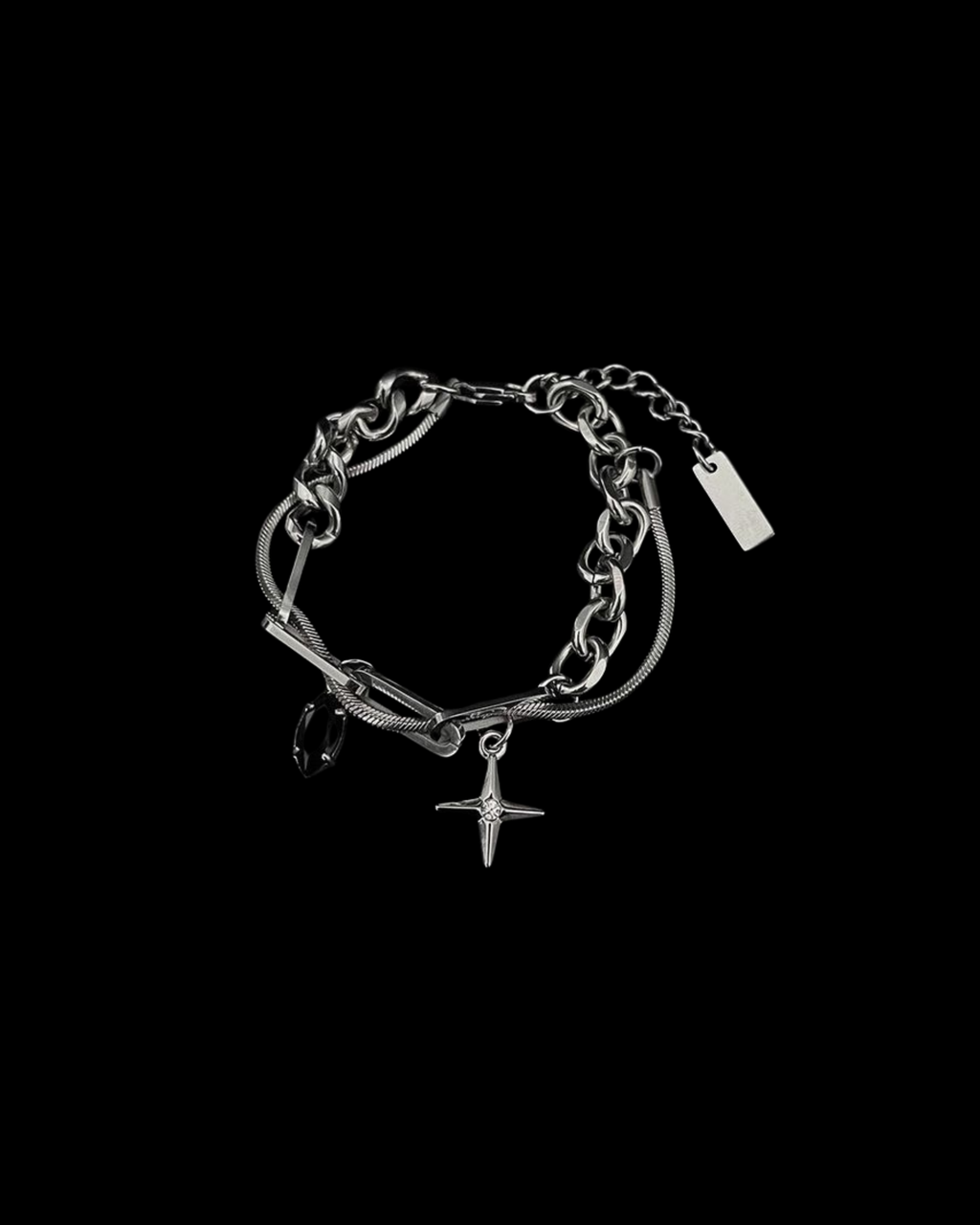 Y2K Stone Star 2-Layer Bracelet