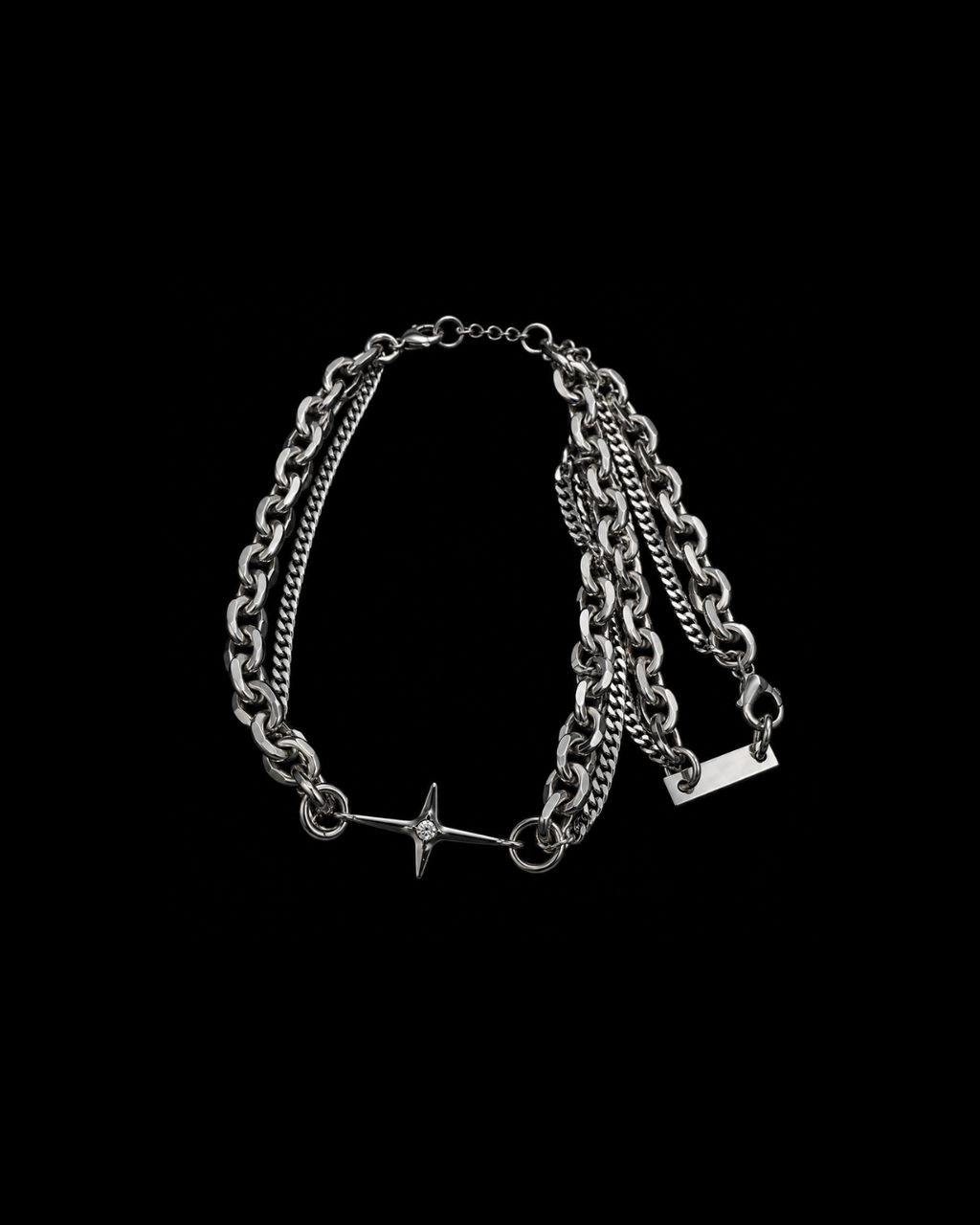 Y2K Silver Star Necklace