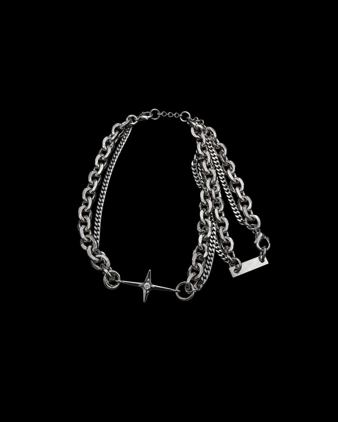Y2K Silver Star Necklace