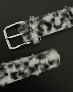 Faux Leopard Belt White