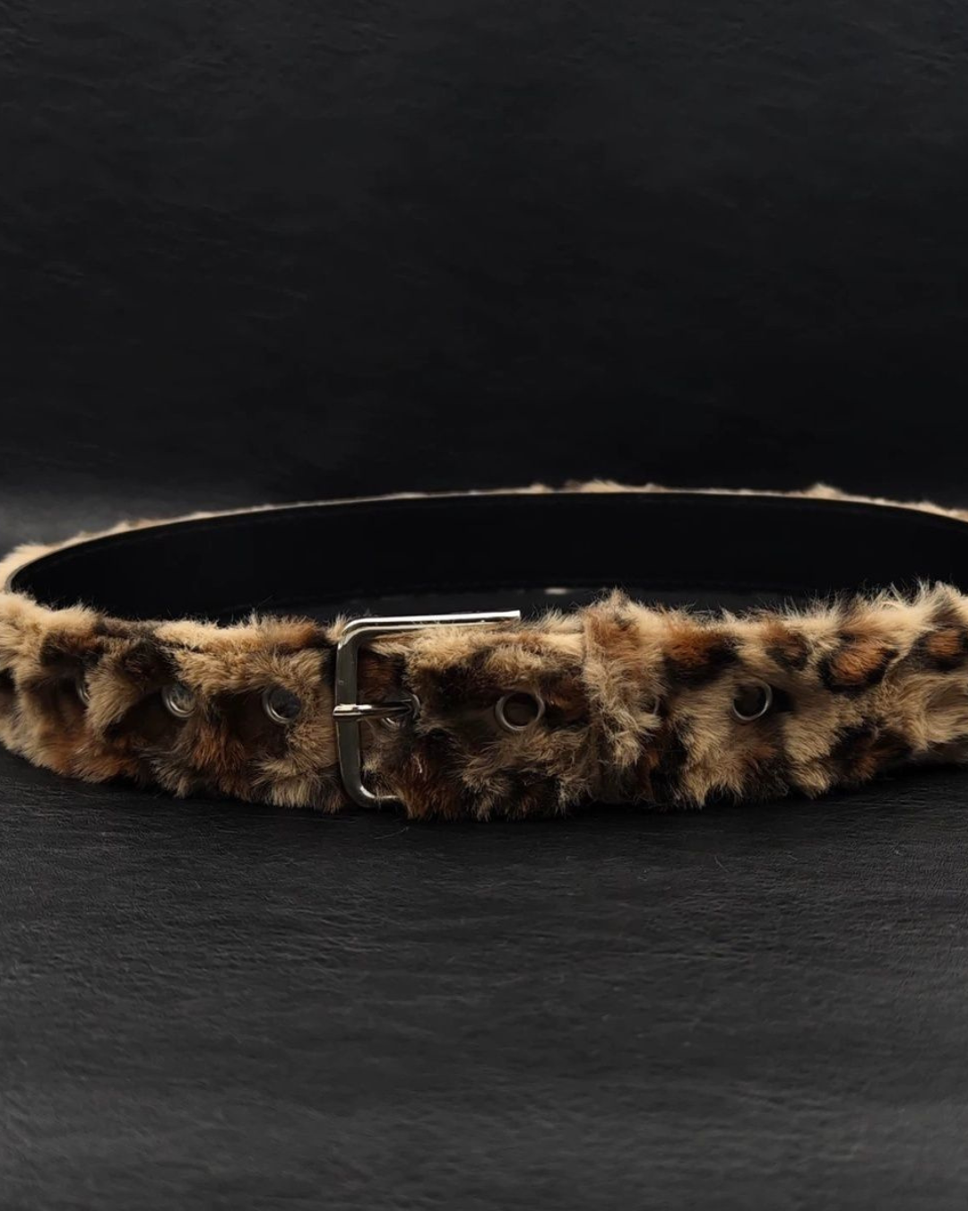 Faux Leopard Belt Beige