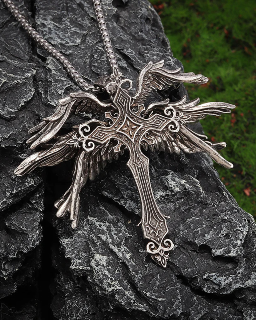 Fallen Angel Cross Necklace