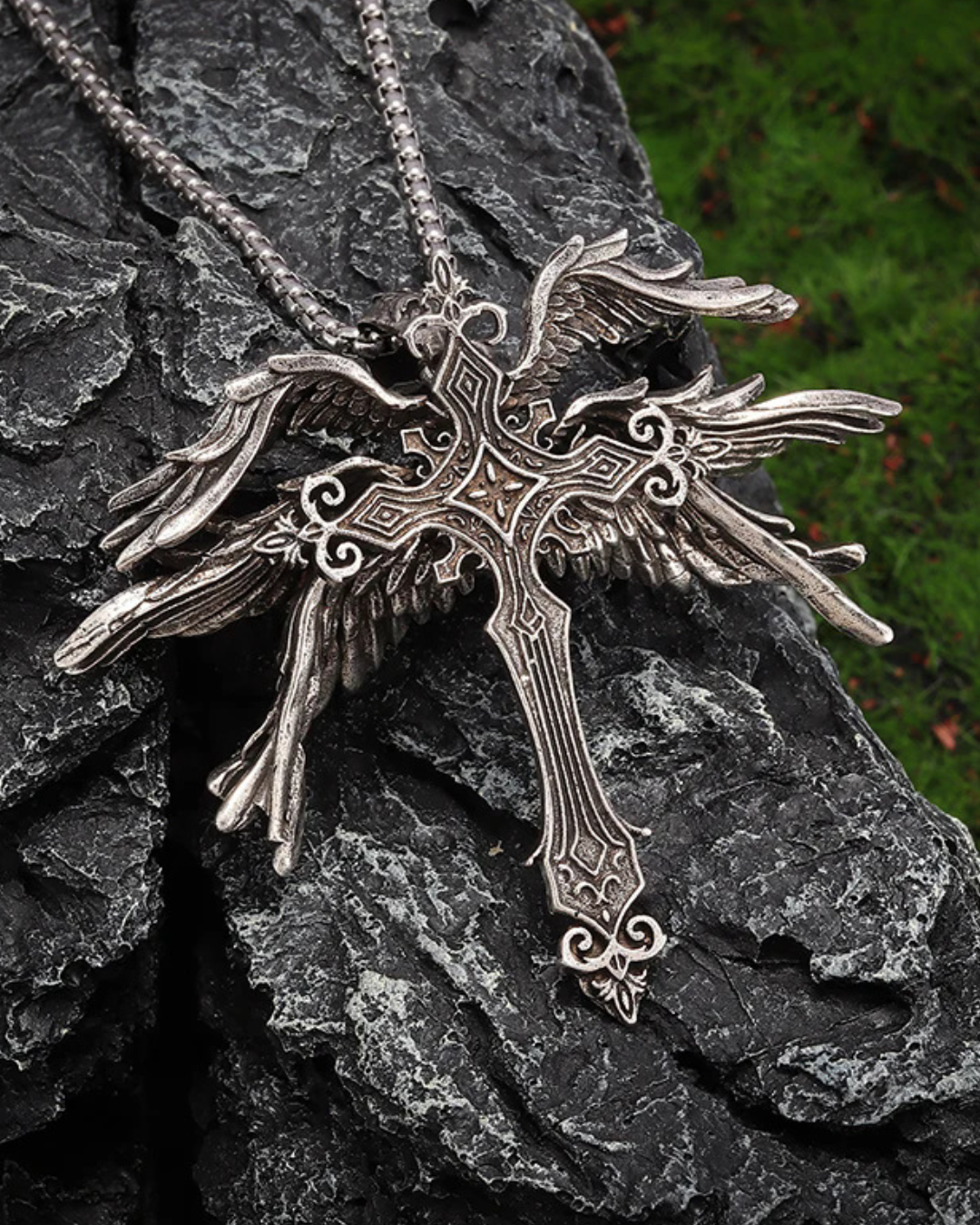 Fallen Angel Cross Necklace