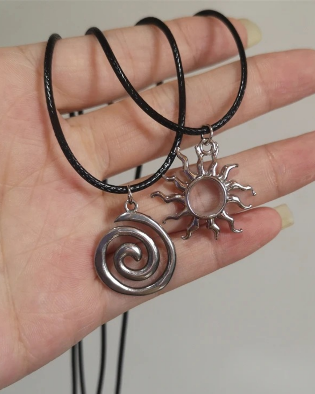 Sun Spiral Necklace Both