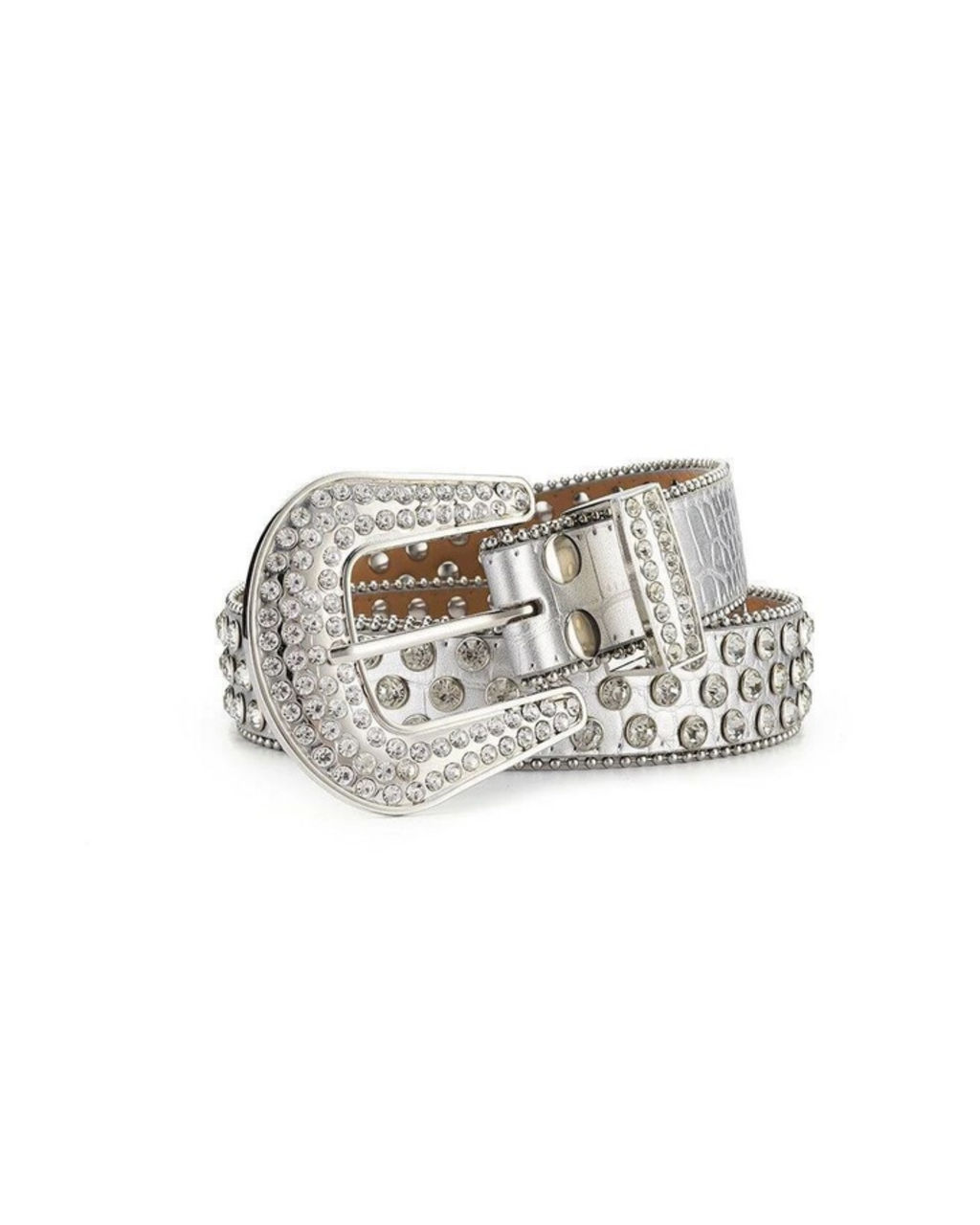 Y2K Punk Rhinestone Leather Belt