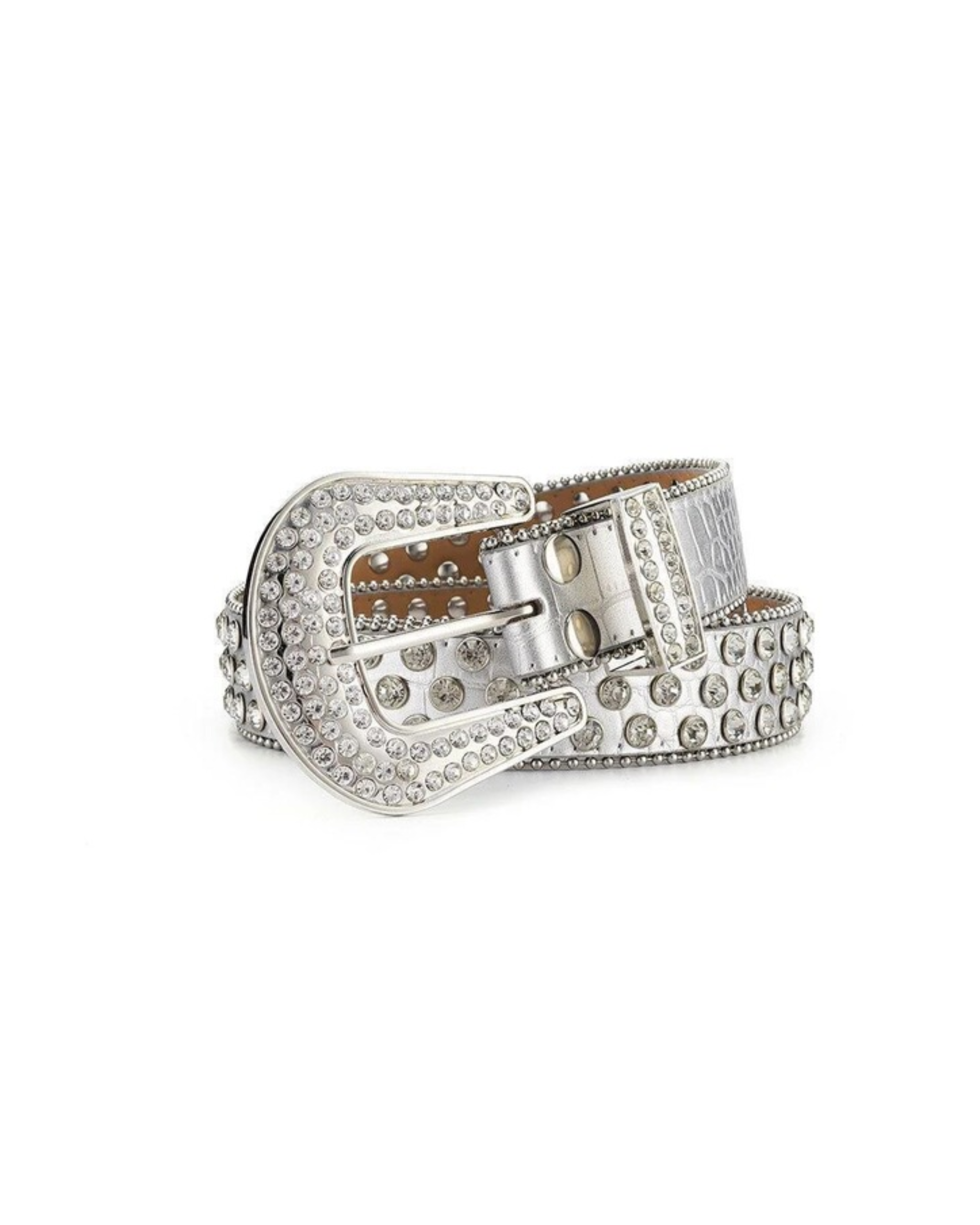 Y2K Punk Rhinestone Leather Belt