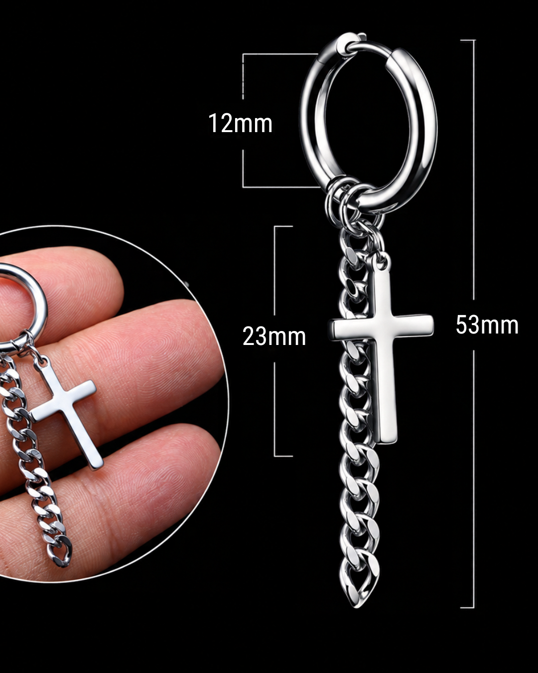 Cross Ear Clip Fake Earring