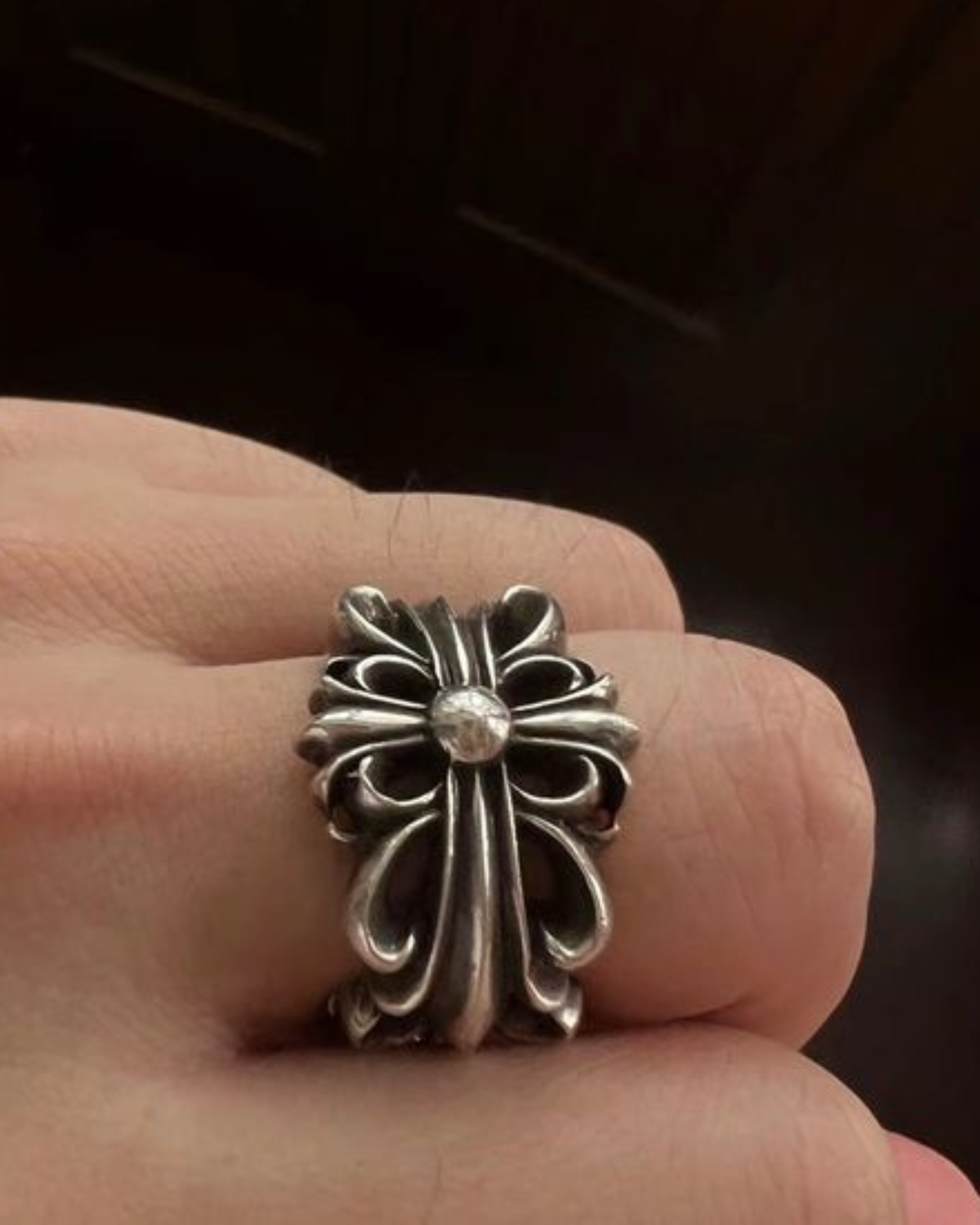 Chrome Heart Cross Ring