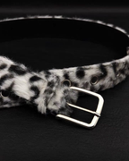 Faux Leopard Belt White
