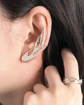 Silver Flame Ear Cuff