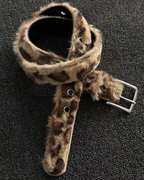 Faux Leopard Belt Beige