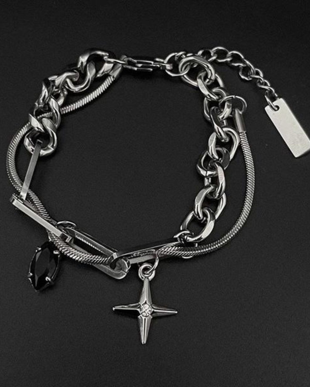 Y2K Stone Star 2-Layer Bracelet