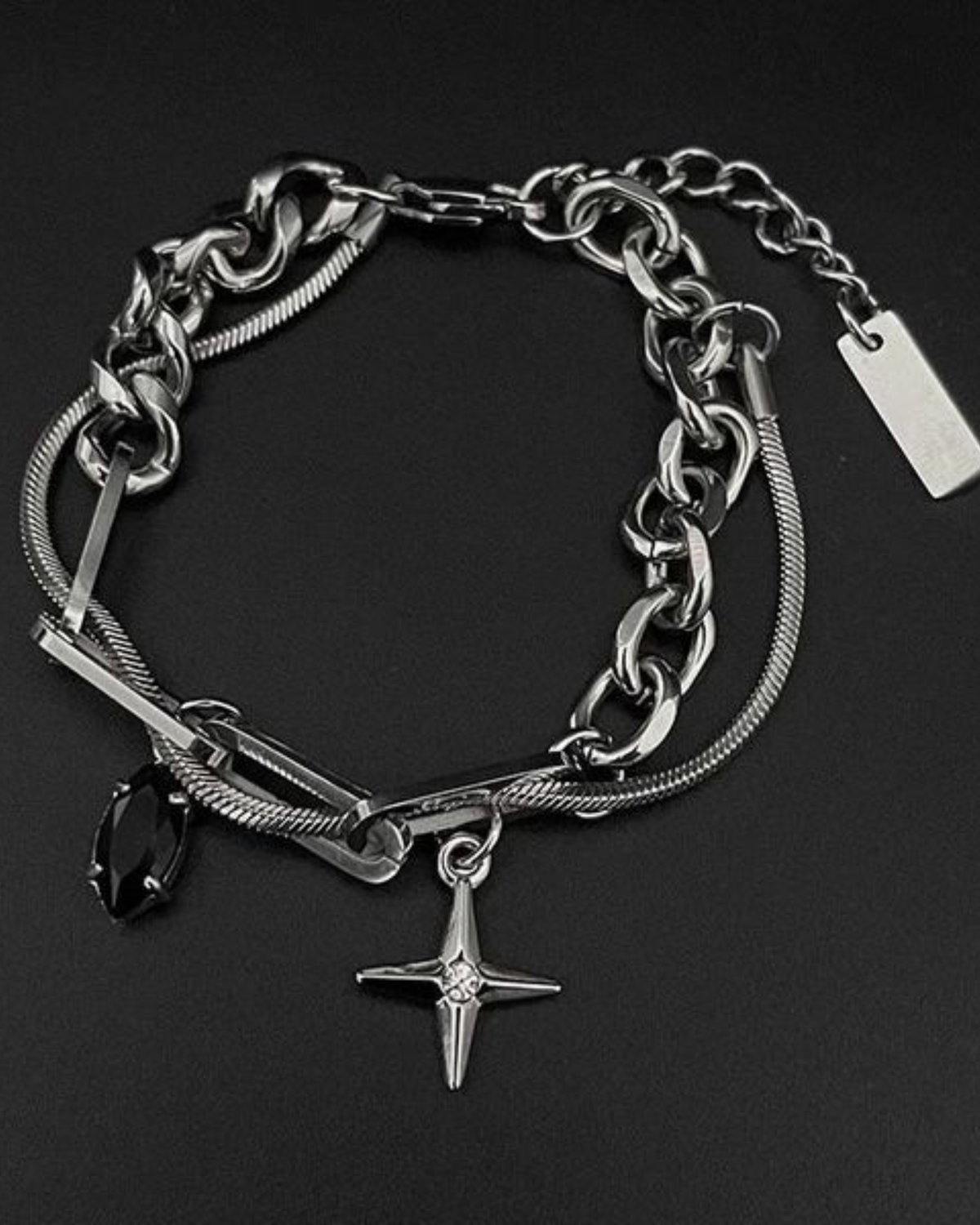 Y2K Stone Star 2-Layer Bracelet