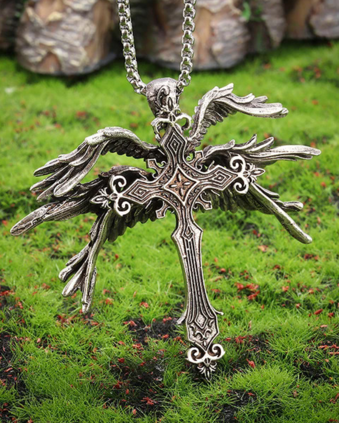 Fallen Angel Cross Necklace