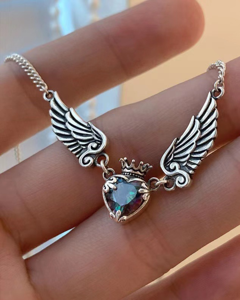 Mystic Heart Wing Necklace
