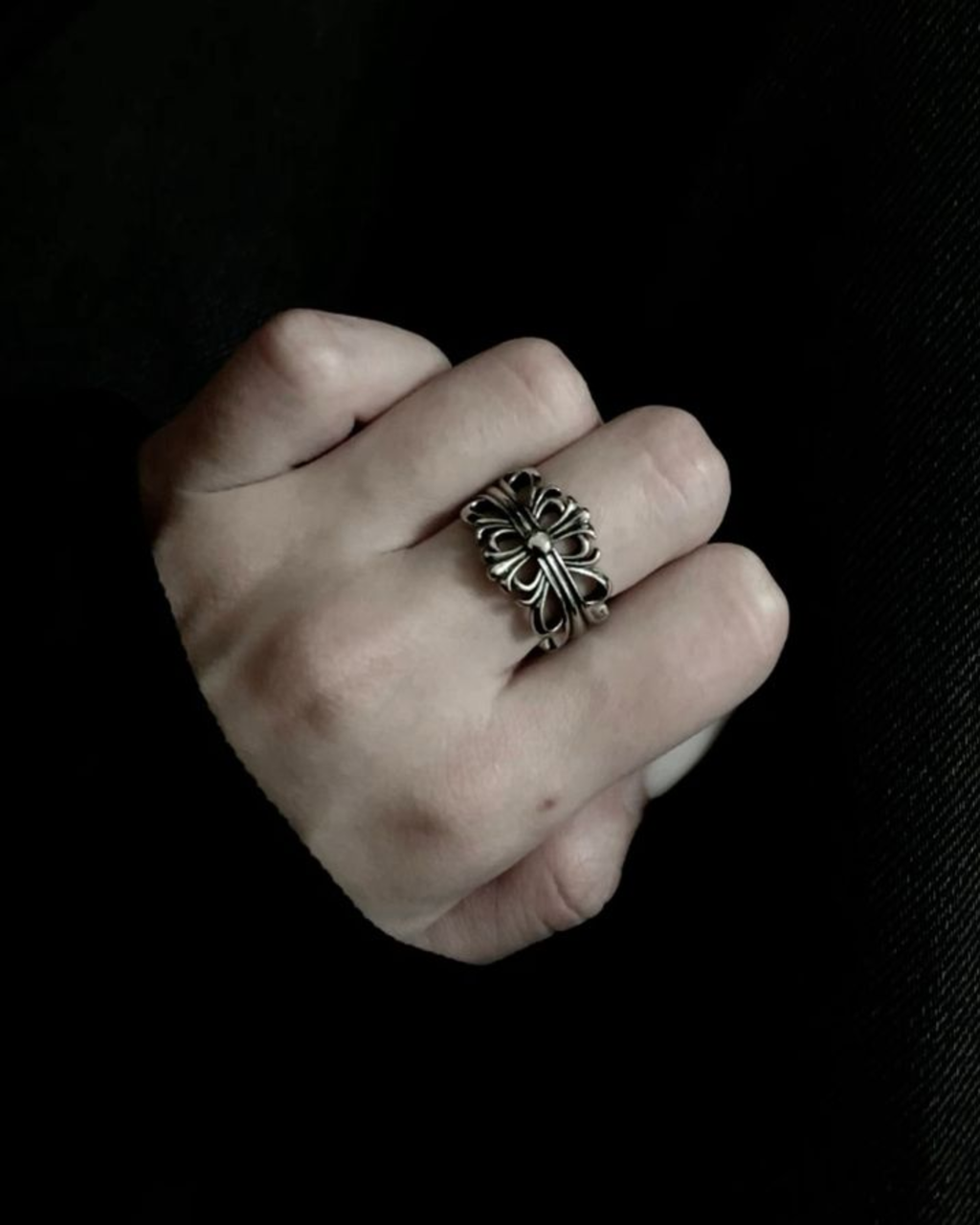 Chrome Heart Cross Ring