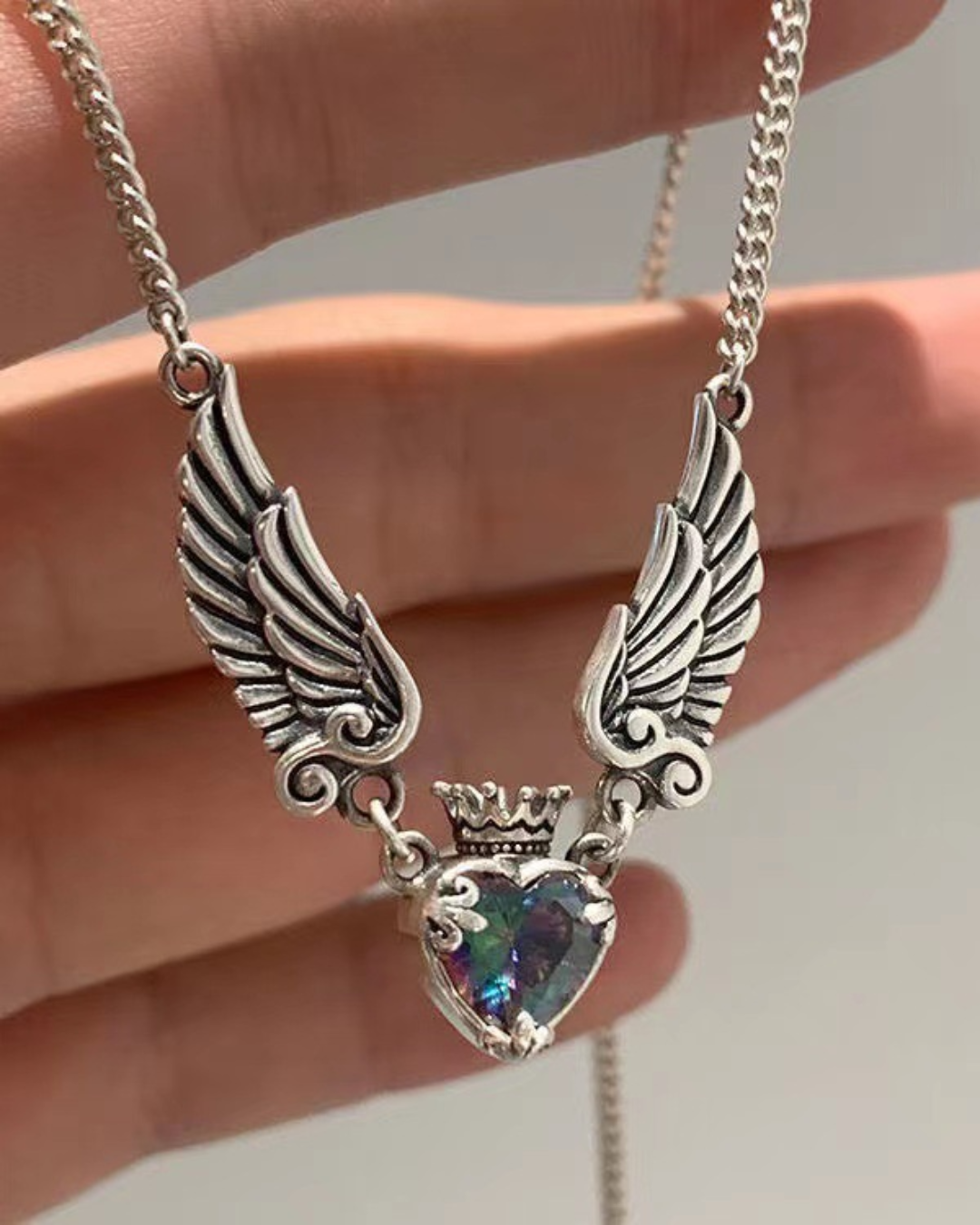 Mystic Heart Wing Necklace