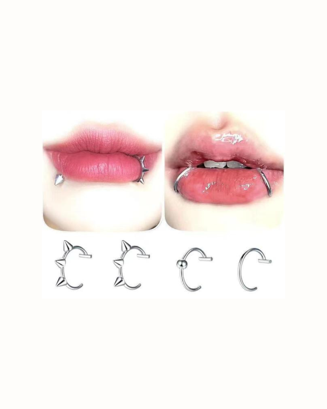 Fake Lip Piercing Set