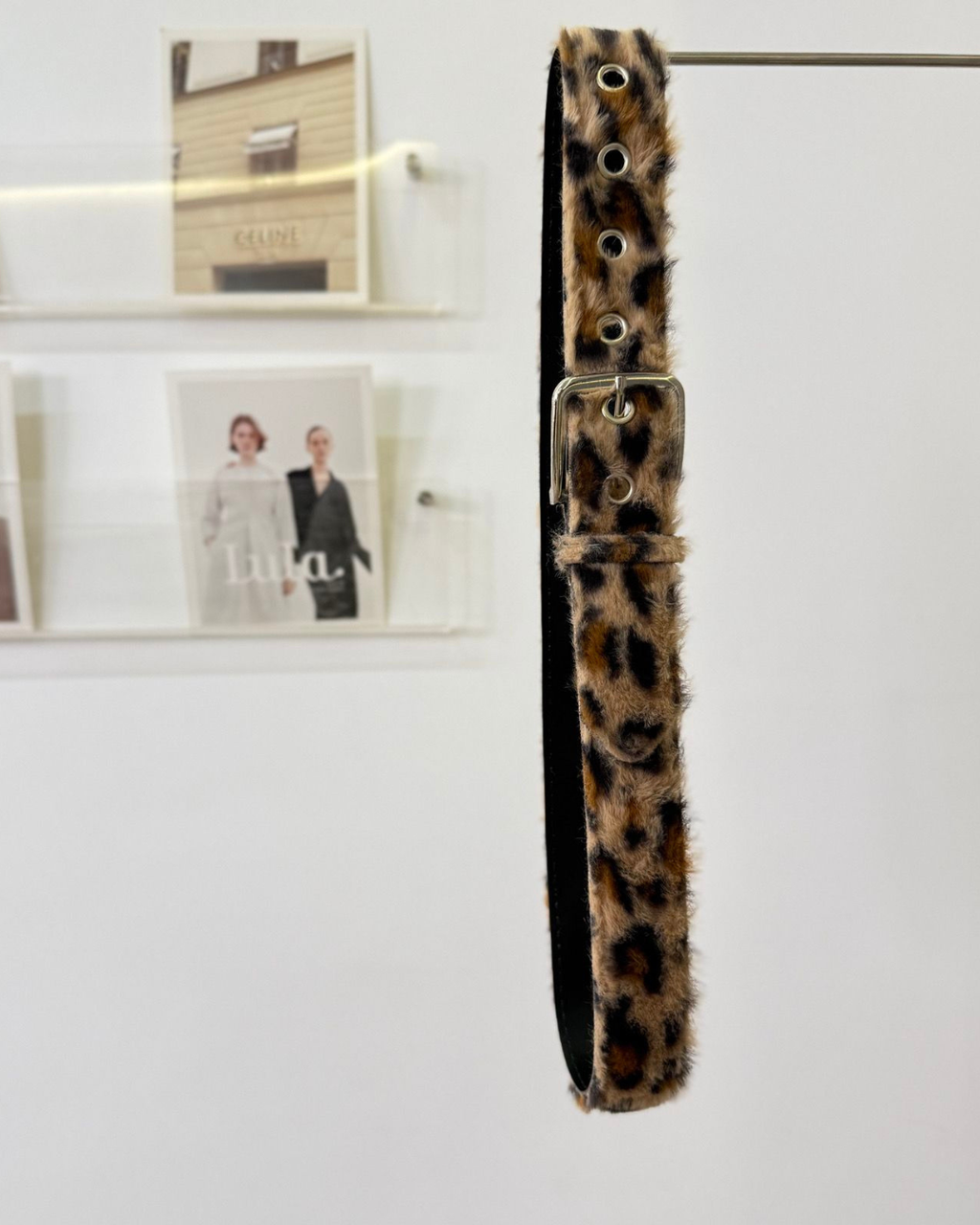 Faux Leopard Belt Beige