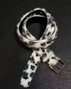 Faux Leopard Belt White