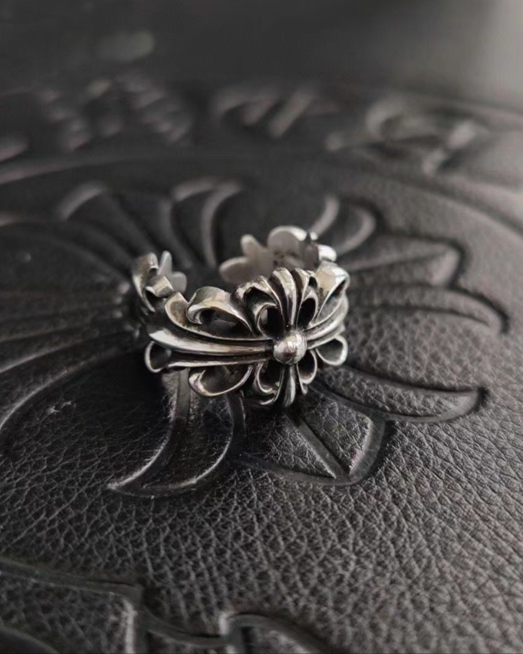Chrome Heart Cross Ring