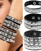 Goth Punk Pin Bracelet Set