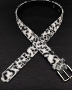 Faux Leopard Belt White