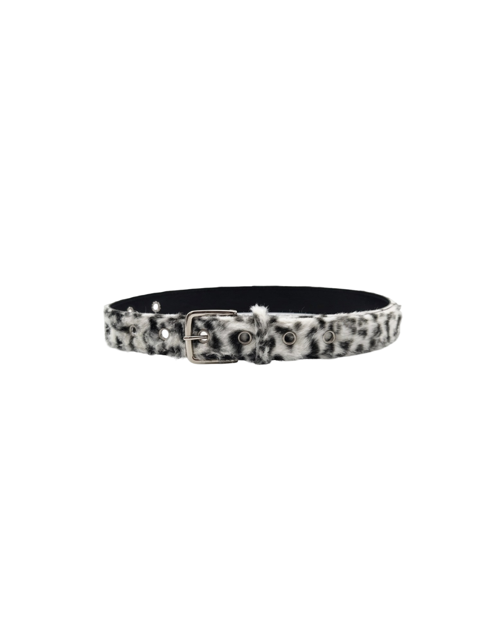 Faux Leopard Belt White