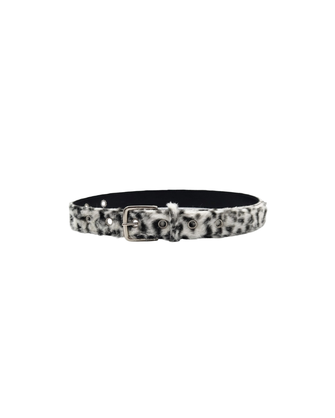Faux Leopard Belt White