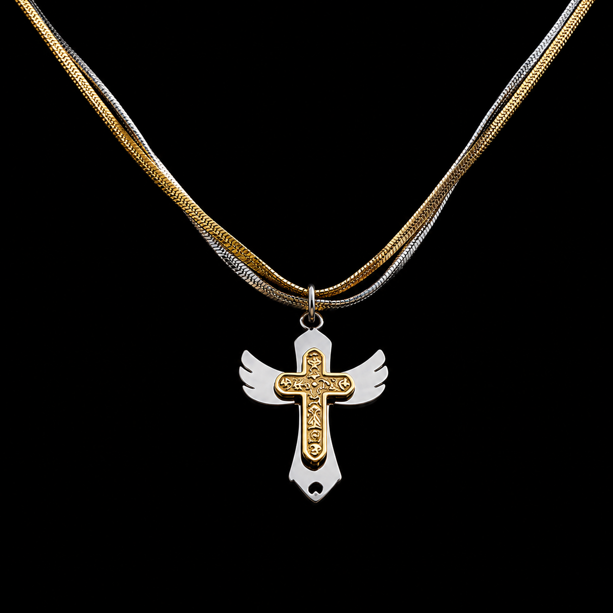 Celestial Cross Wing Necklace