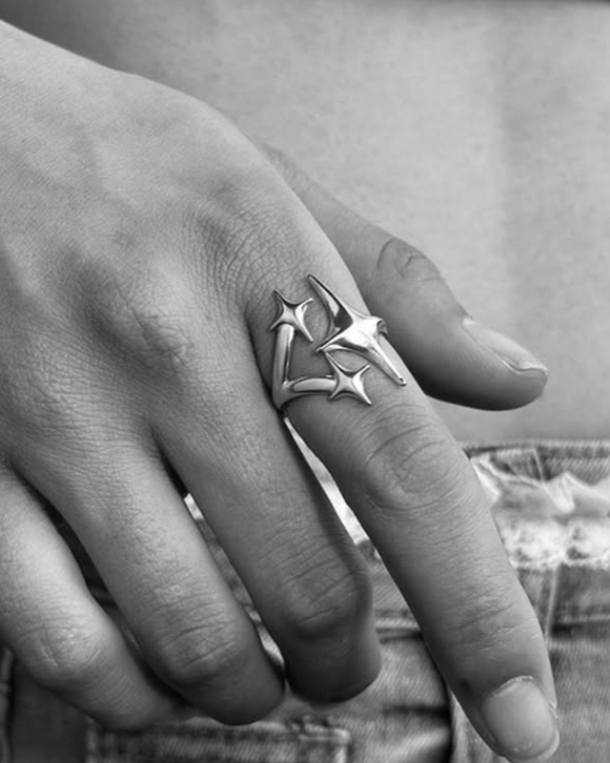 Y2K 3 Star Ring