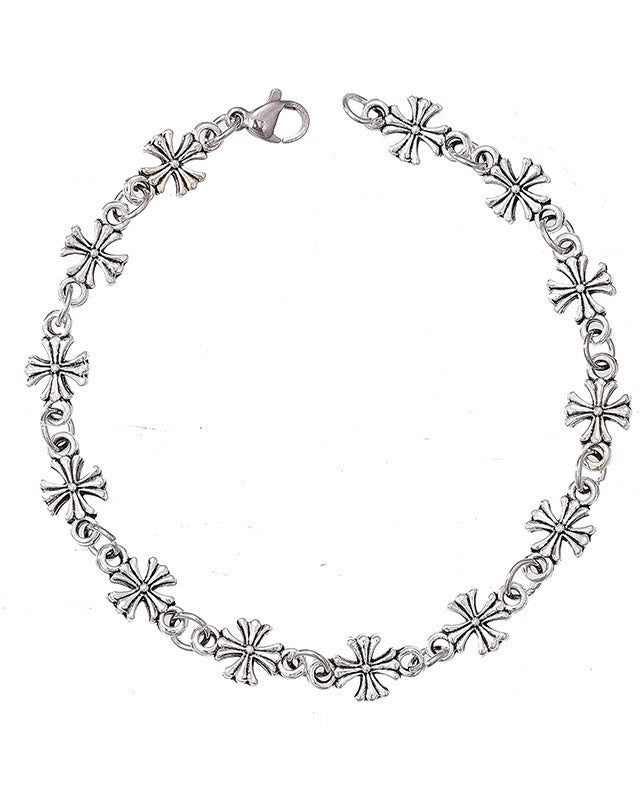 Silver Cross Chain Bracelet