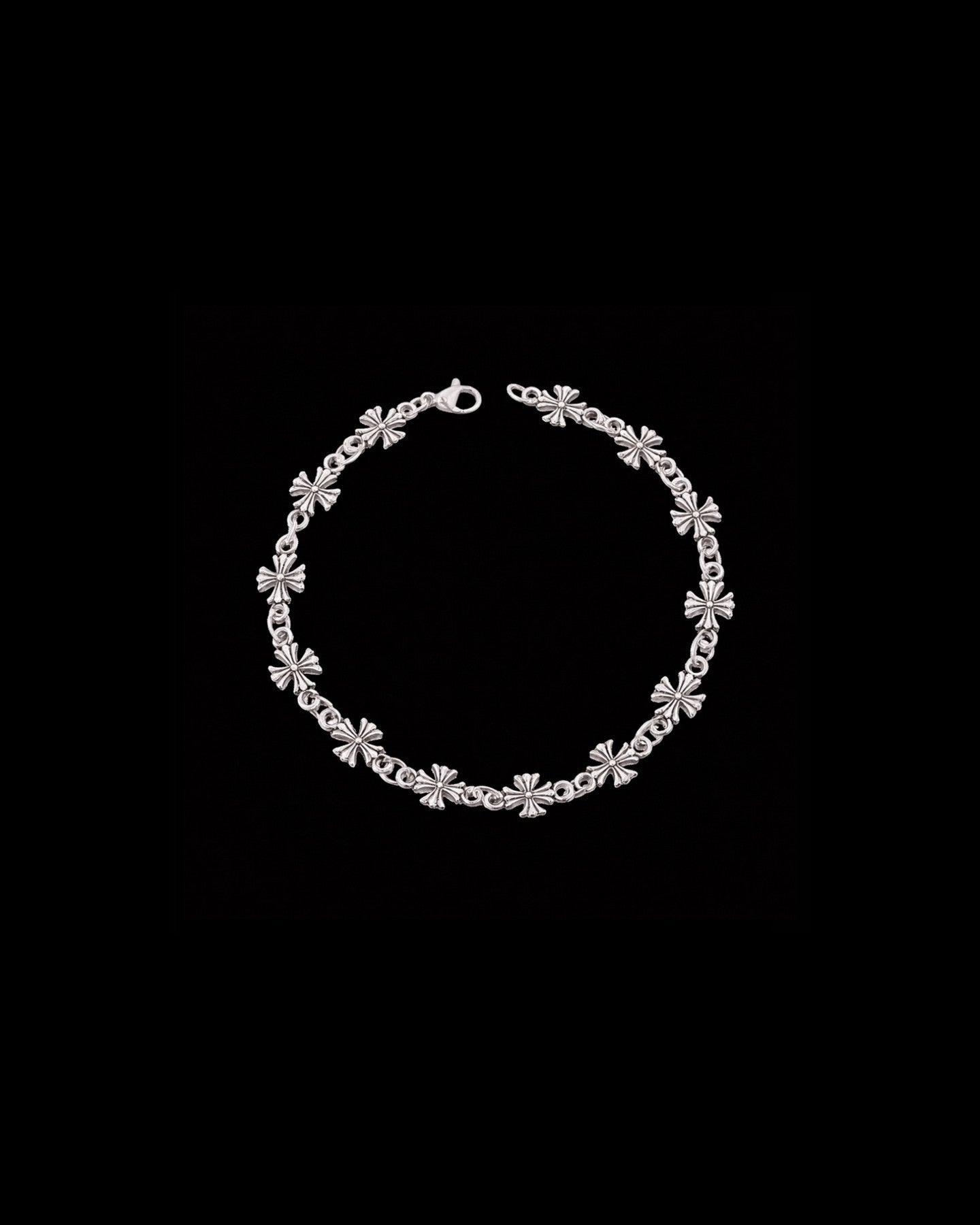 Silver Cross Chain Bracelet