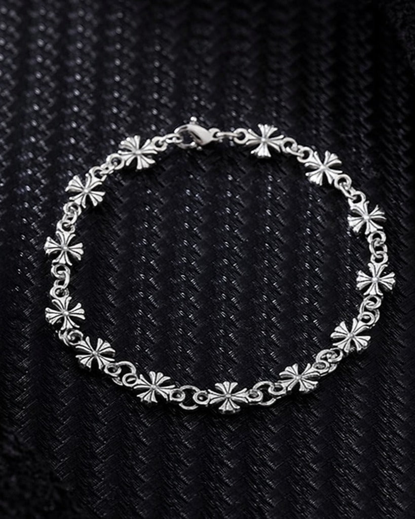 Silver Cross Chain Bracelet