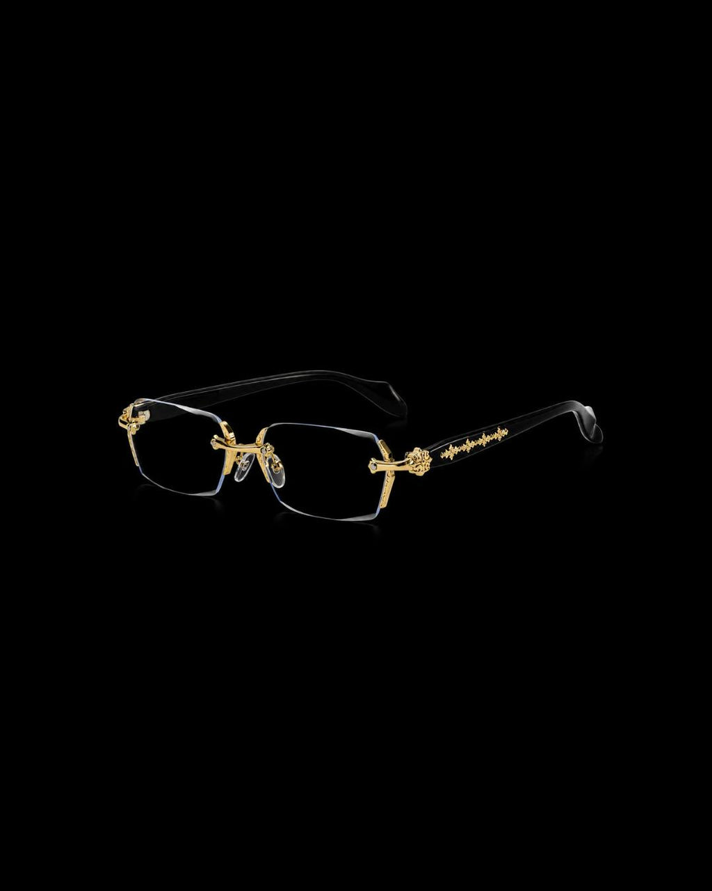 Chrome Heart Rimless Glasses Golden