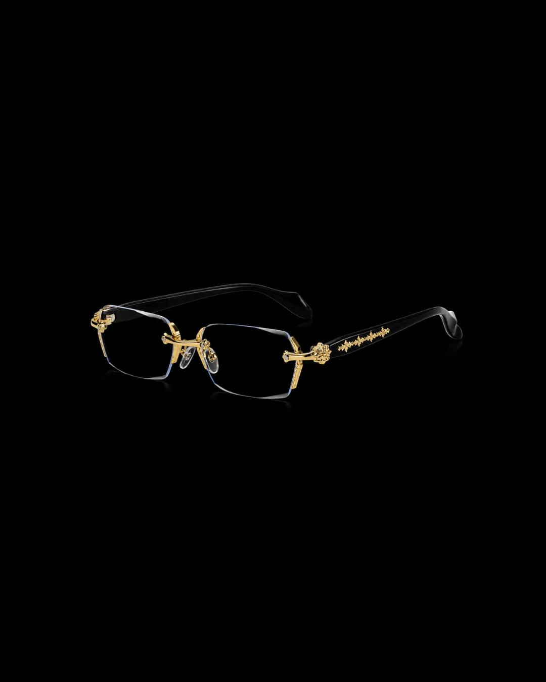 Chrome Heart Rimless Glasses Golden
