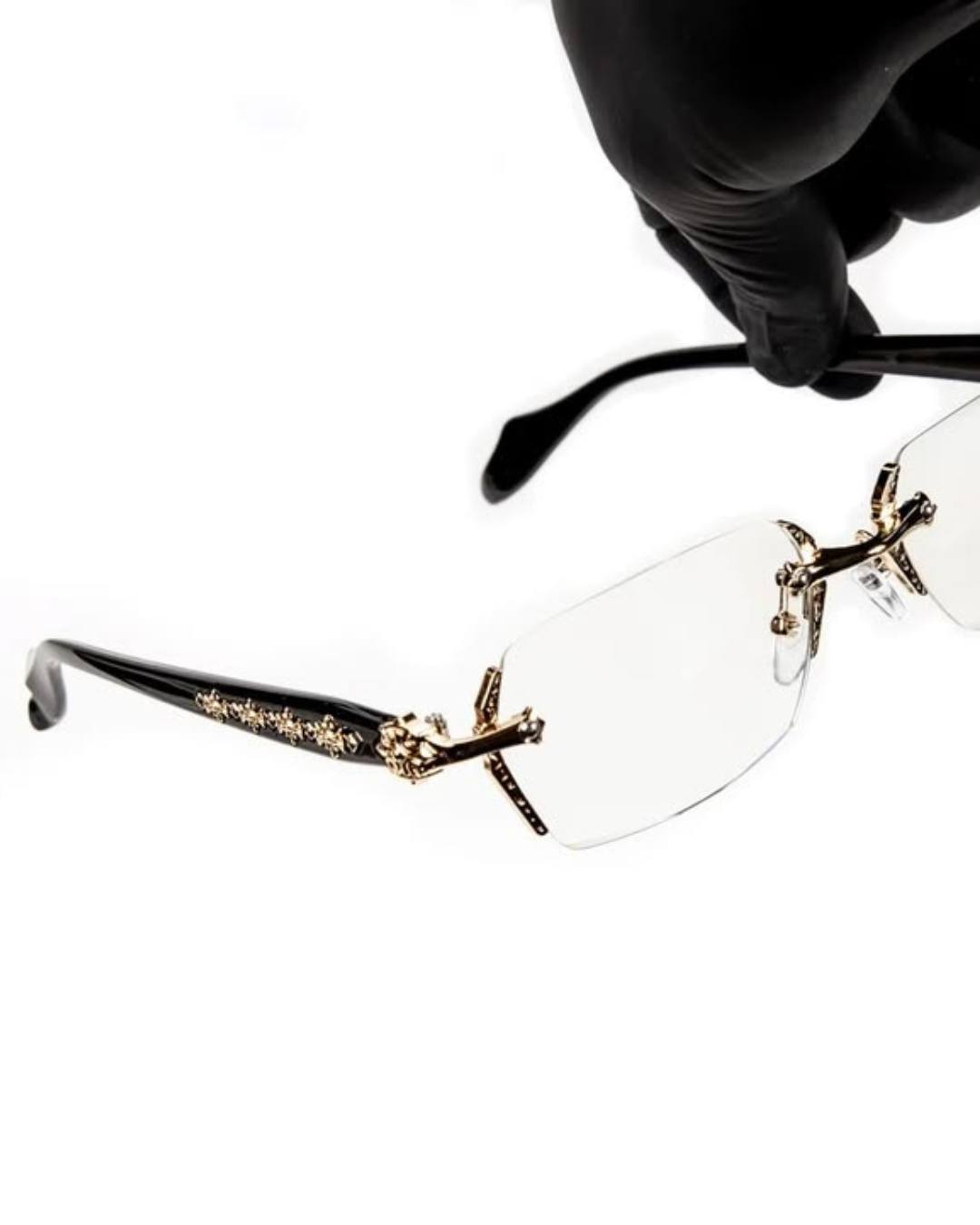 Chrome Heart Rimless Glasses Golden