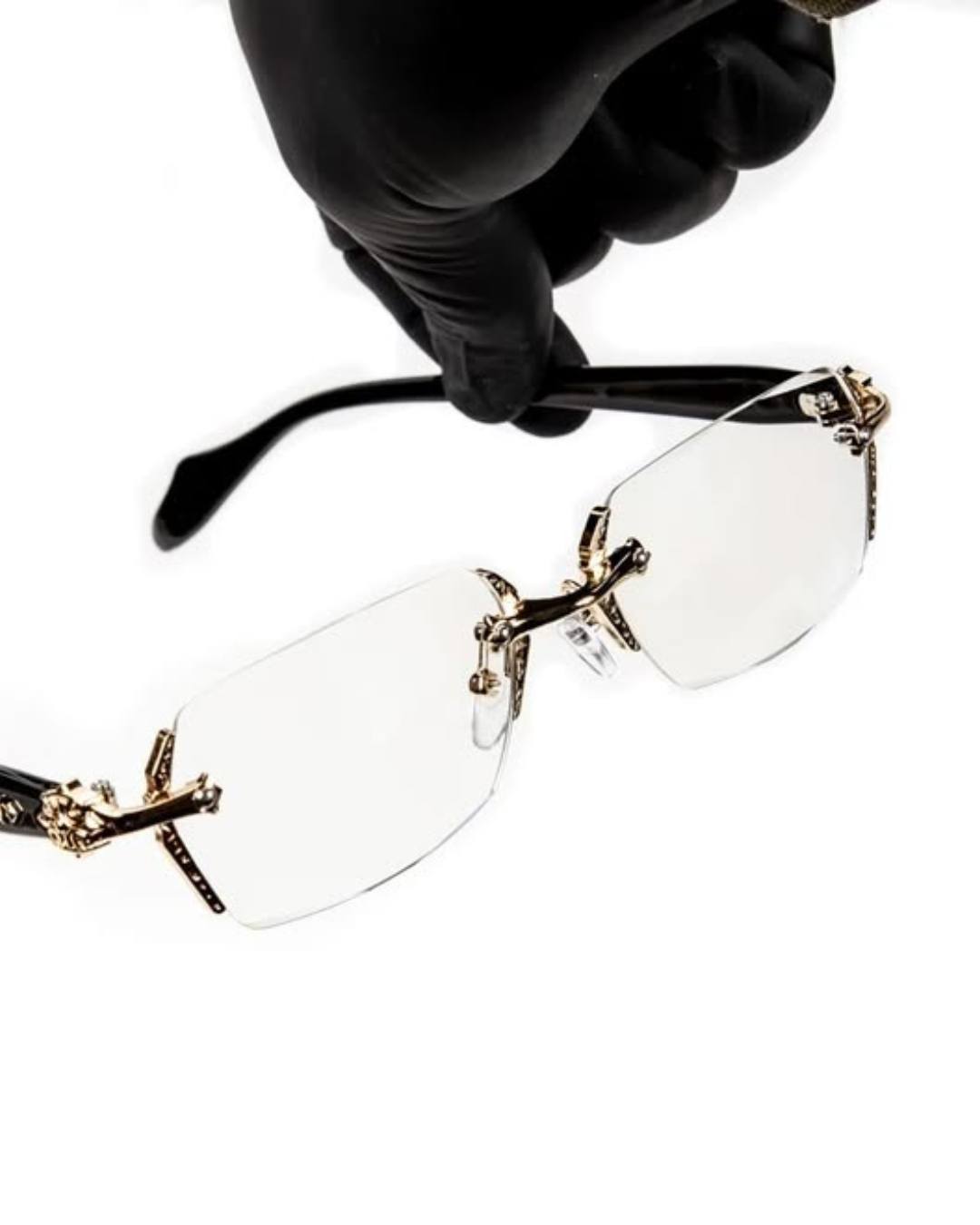 Chrome Heart Rimless Glasses Golden