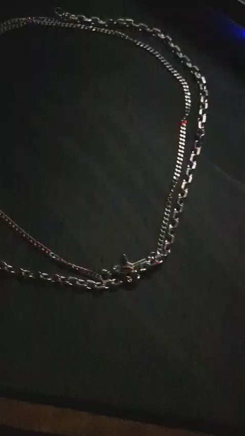 Y2K Silver Star Necklace